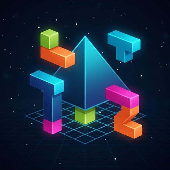 Spatial Patch — colorful geometric puzzle logo